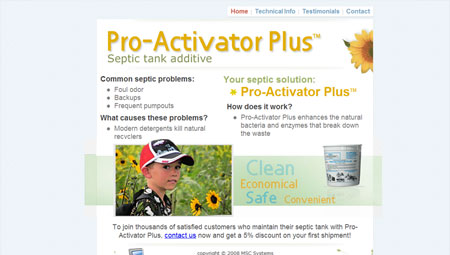 <i>Septic Additive Solution: <i><a href='portfolio.html#sa'>ProActivator Plus</a></i>
